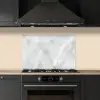 Marmer - Wit - Patronen - Steen - Marmerlook keuken achterwand spatscherm klein -sfeer1
