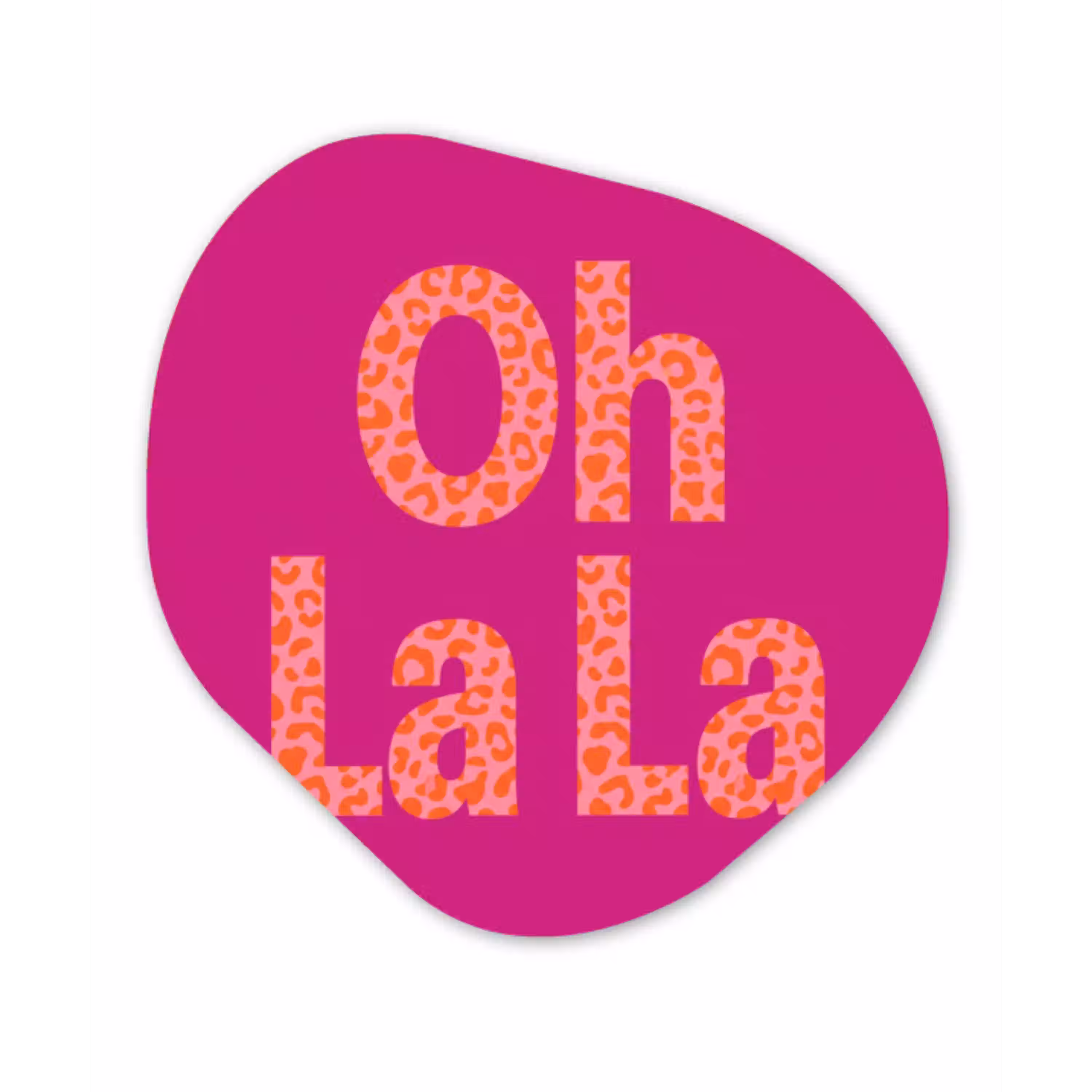 Oh la la - Luipaardprint - Roze Wandcirkel Organisch Forex 3mm klein -3d