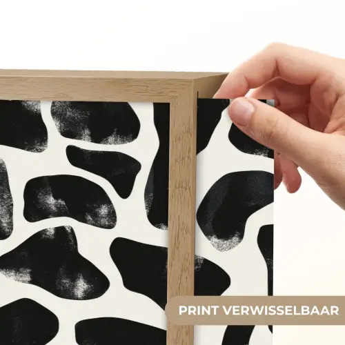 Dierenpatroon - Vlekken - Zwart - Wit Light Box met batterij (Wandlamp) middel 907 -USP_websiteprintNL