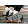 Vrouwen - Zonnehoed - Strand - Zwart - Wit laptophoes neopreen klein -tas