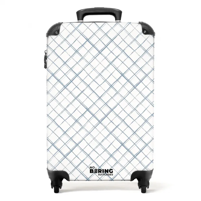 Diagonaal kruisende lijnen op een wit vlak NBS - Handbagage koffer - Volwassenen Unisex middel -productfoto_recht