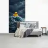 Storm - Badeend - Golven fotobehang vinyl groot -slaapkamer