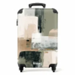 Penseelstreken - Abstract - Aardetinten NBS - Handbagage koffer - Volwassenen Unisex middel -productfoto_recht