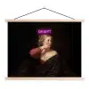 Quote - Neon - vrouw textielposter latten blank klein -3d