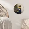 Het melkmeisje - Schilderij van Johannes Vermeer Wandcirkel kunststof plaat 5mm dik klein -sfeer5