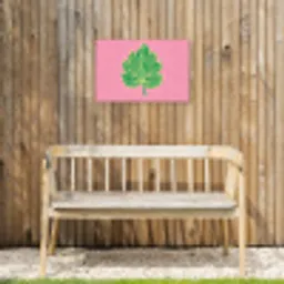 Blad - Groen - Illustratie - Minimalistisch Tuinposter op houten frame 2 cm dik klein -sfeer4
