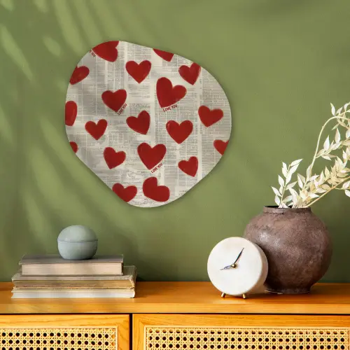 Hartjes - Krant - Loveyou Wandcirkel Organisch Forex 3mm klein -sfeer2