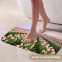 Tulpen - Landschap - Roze Badmat klein -USP_ZachtNL