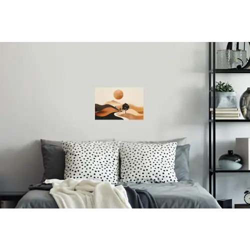 Zon - Heuvels - Boom - Abstract Muursticker klein -slaapkamer