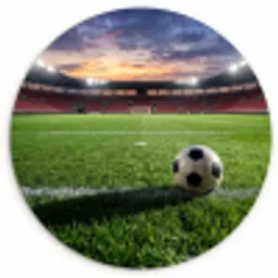 Voetbal - Stadion - Sport - Groen Wandcirkel kunststof plaat 5mm dik klein -3d