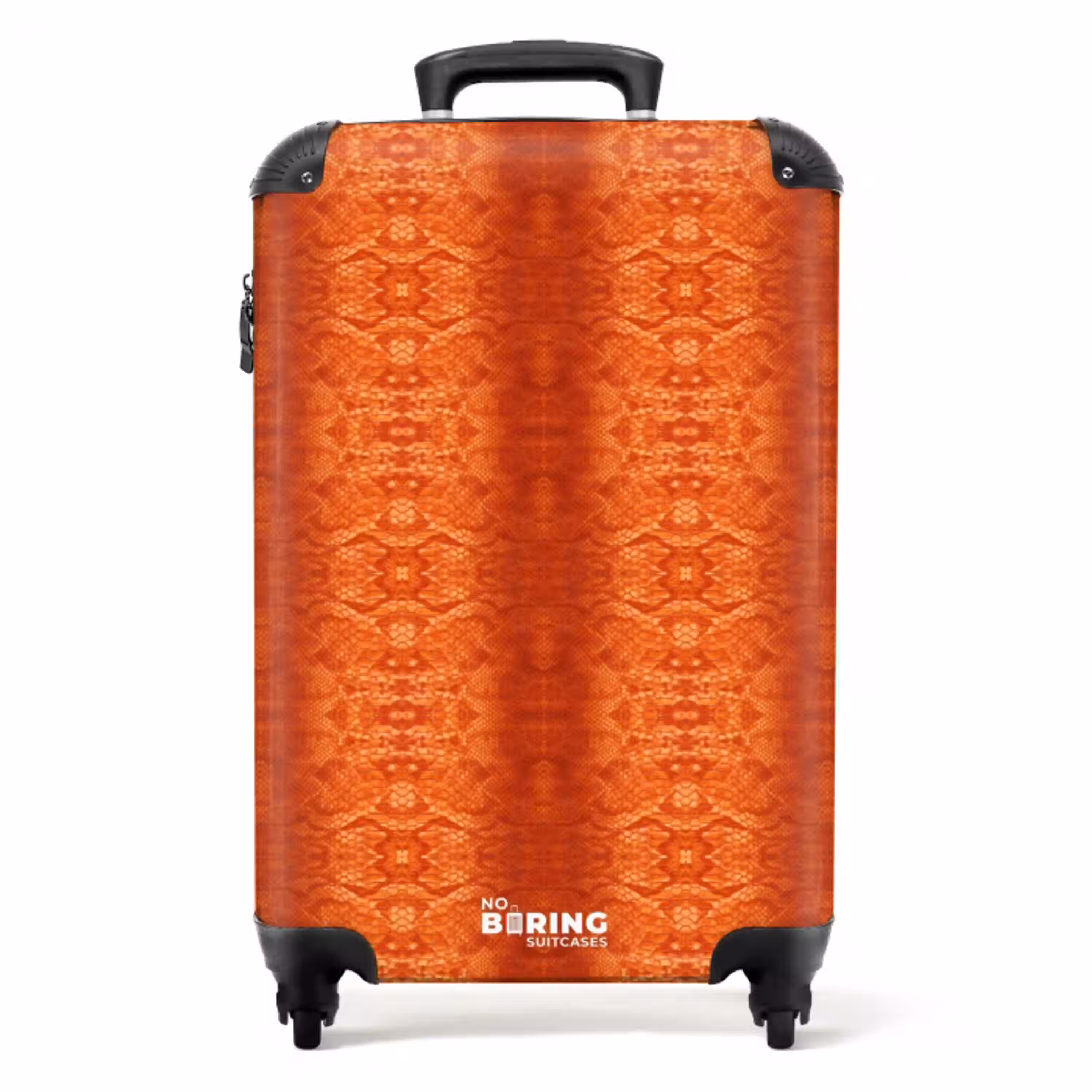 Oranje slangenhuid met symmetrische schubstructuur NBS - Handbagage koffer - Volwassenen Unisex middel -productfoto_recht