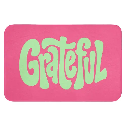Grateful - Groen - Grafisch - Vloeiend Badmat klein -3d