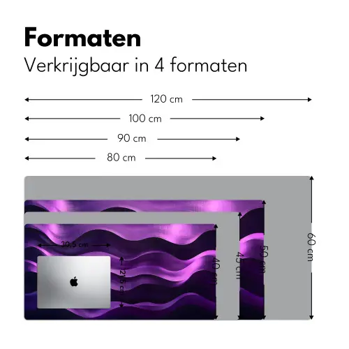 Golven - Abstract - Paars Muismat XXL klein -sfeer5