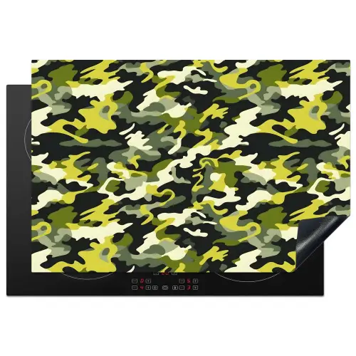 Groen - Geel - Camouflage - Patroon Inductie beschermer vinyl 3mm klein 276 -3d