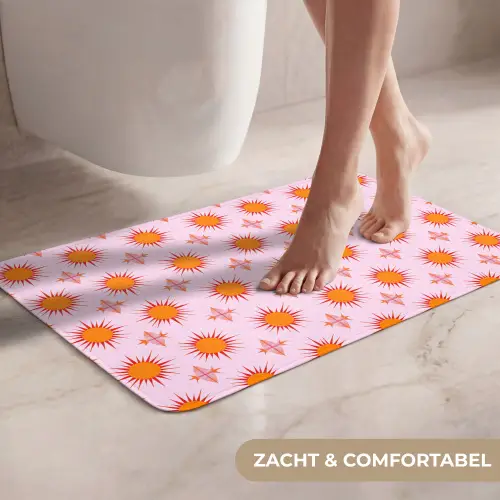 Zon - Patroon - Roze WCmat klein 1009 -USP_ZachtNL