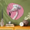 Flamingo - Roze - Koksmuts - Vogel Wandcirkel Organisch Aluminium middel -sfeer2