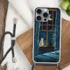 Kat - Sterrenhemel - Blauw Hoesje iPhone 16 Pro Max met koord klein -sfeer4