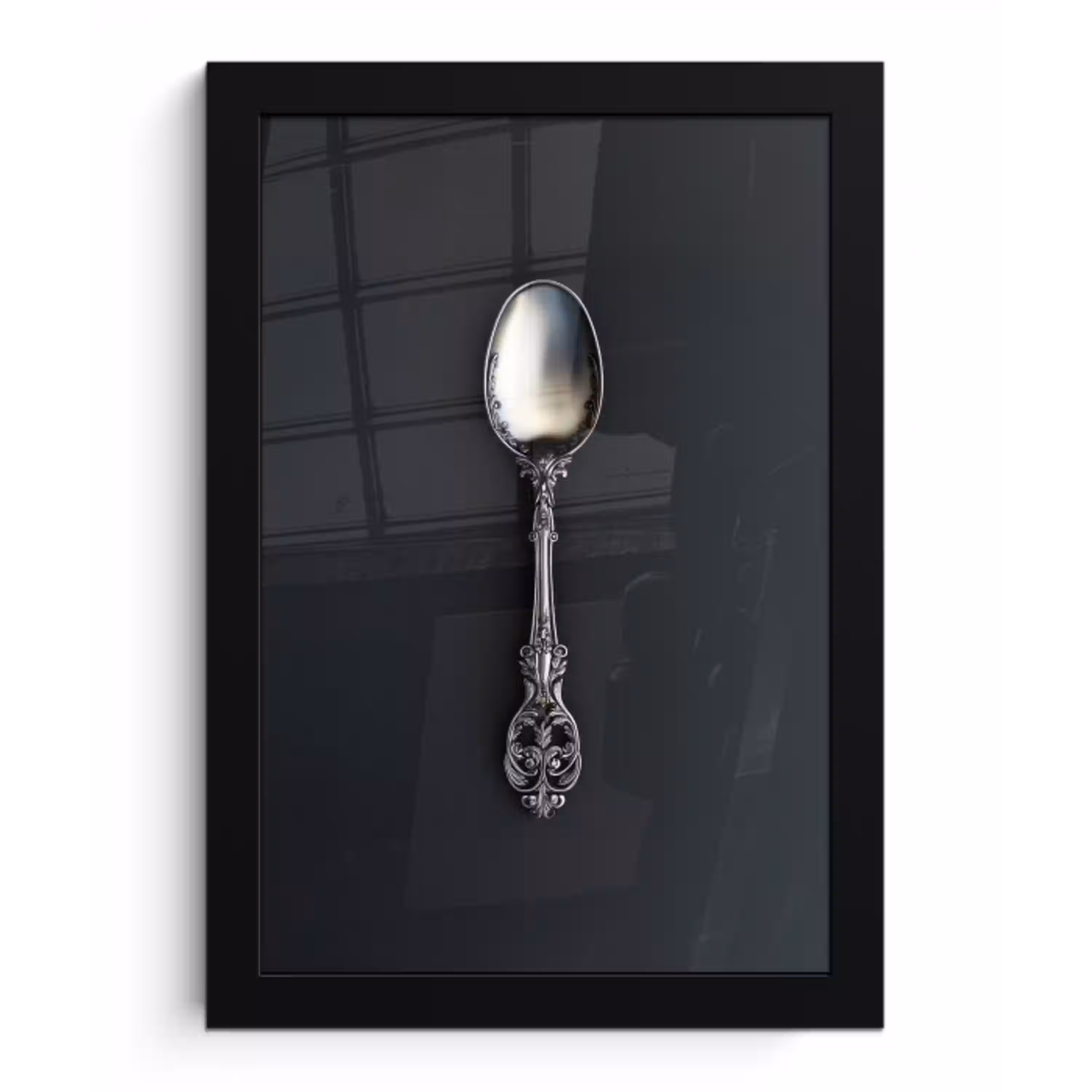 Lepel - Zilver - Metaal fotolijst zwart zonder passe partout klein -3d