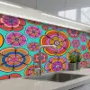 Design - Flower Power - Kleuren keuken achterwand 2 middel 871 -3d_schuin