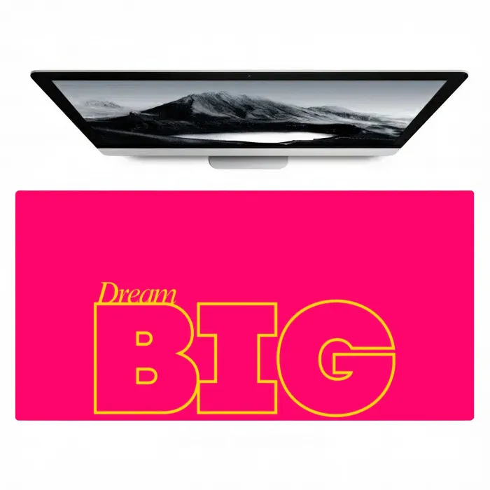Minimalistisch - Roze - Dream big - Grafisch Muismat XXL klein -zzz3d