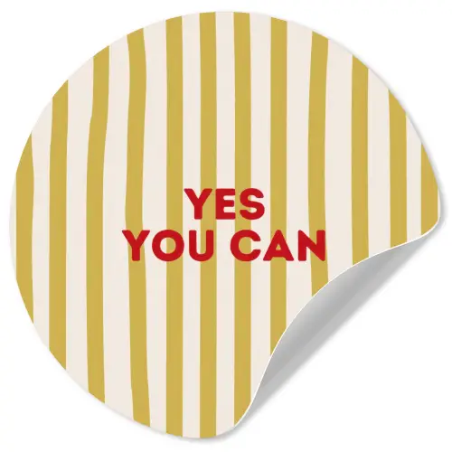 Strepen - Abstract - Yes you can - Rood Wandcirkel behangsticker klein -3d