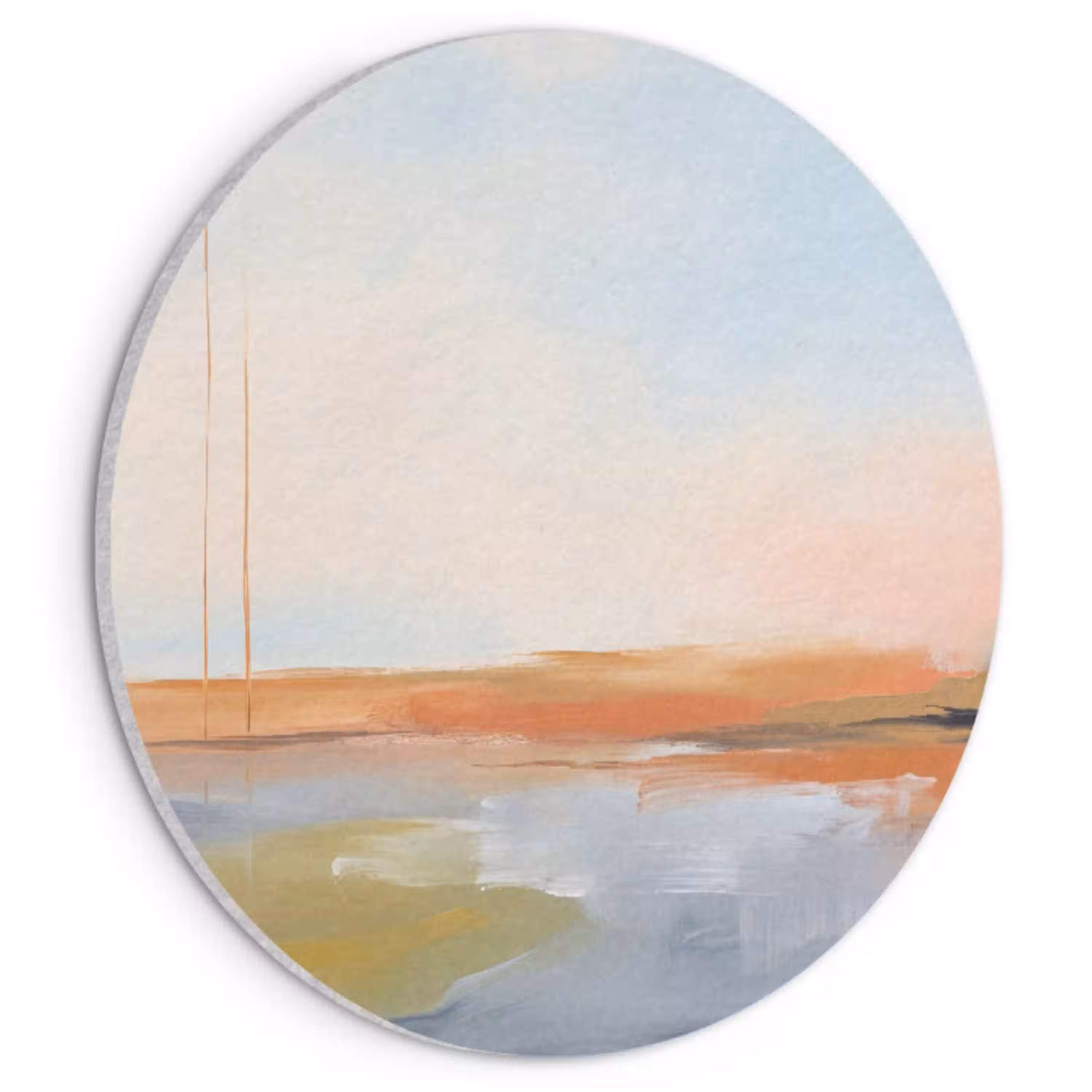 Abstract - Landschap - Horizon - Modern - Kleurrijk Akoestische PET Vilt - Rond klein -3d