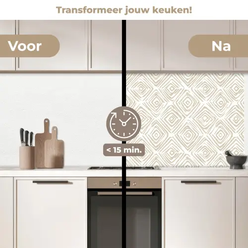 Abstract - Ruit - Beige keuken achterwand 2 middel 871 -voor-na2_NL