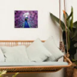 Pauw - Koksmuts - Cool - Paars tuinposter los doek klein -sfeer7
