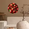 Aardbei - Fruit - Rood Wandcirkel behangsticker klein -sfeer1