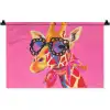 Giraf - Roze - Bril - Sjaal Wandkleed katoen klein -zz3d