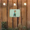 Cartoon - Dino - Oranje - Stekels tuinposter los doek klein -sfeer1