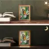 Roze bloemen - Vlinder - Zachte focus Light Box met kabel (Tafellamp) klein -sfeer3