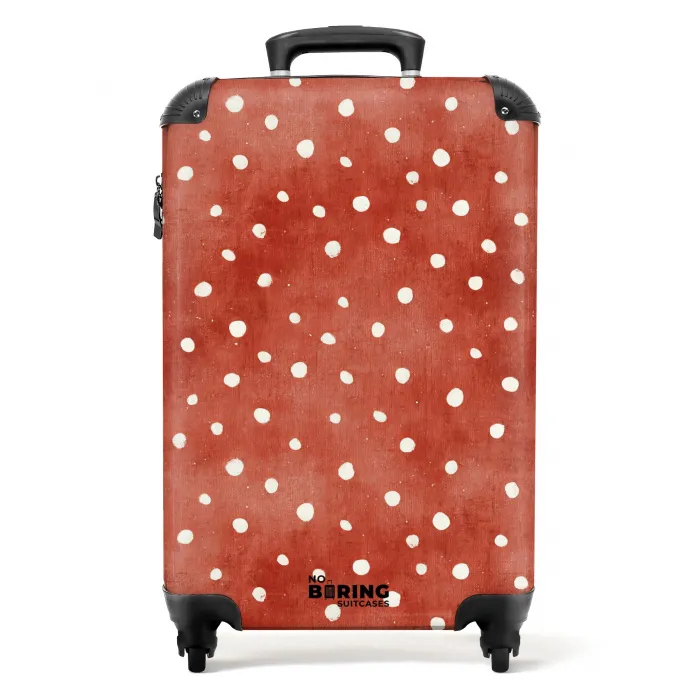 Stippen patroon rood NBS - Handbagage koffer - Volwassenen Unisex middel -productfoto_recht