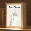 Eenhoorn - Pastel kleuren - Unicorn Light Box met kabel (Kinderlampje) klein -zzz_3d_website