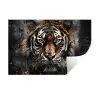 Tijger - Dieren - Portret - Luxe - Zwart Muursticker klein -3d