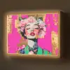 Bloemenkroon - Goud - Vrouw - Portret Light Box met batterij (Wandlamp) middel -z3d_website