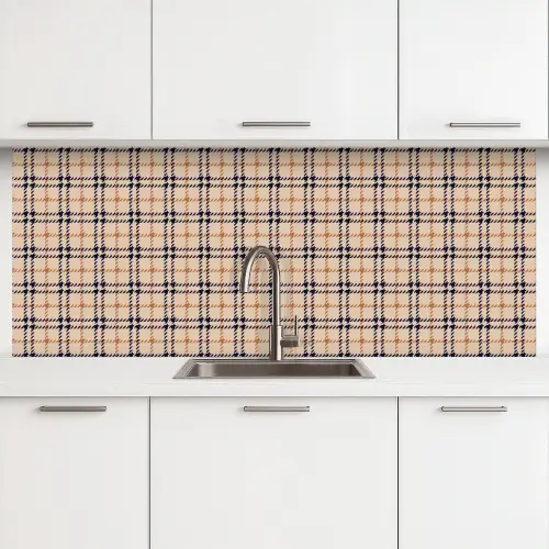 Plaid - Patroon - Beige - Zwart keuken achterwand 2 middel 871 -3d