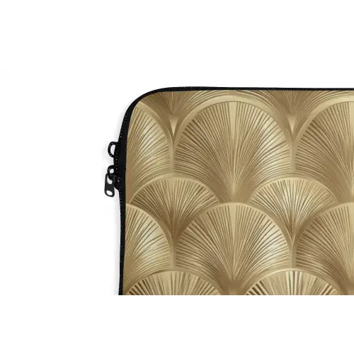 Patroon - Waaier -  Goud laptophoes neopreen klein 279 -detail