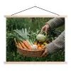 Veld - Groenten - Biologisch - Oogst textielposter latten blank klein -3d
