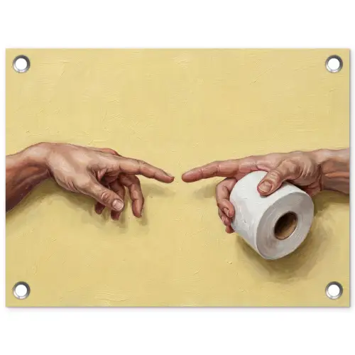 Klassiek - Kunst - Humor tuinposter los doek klein -3d