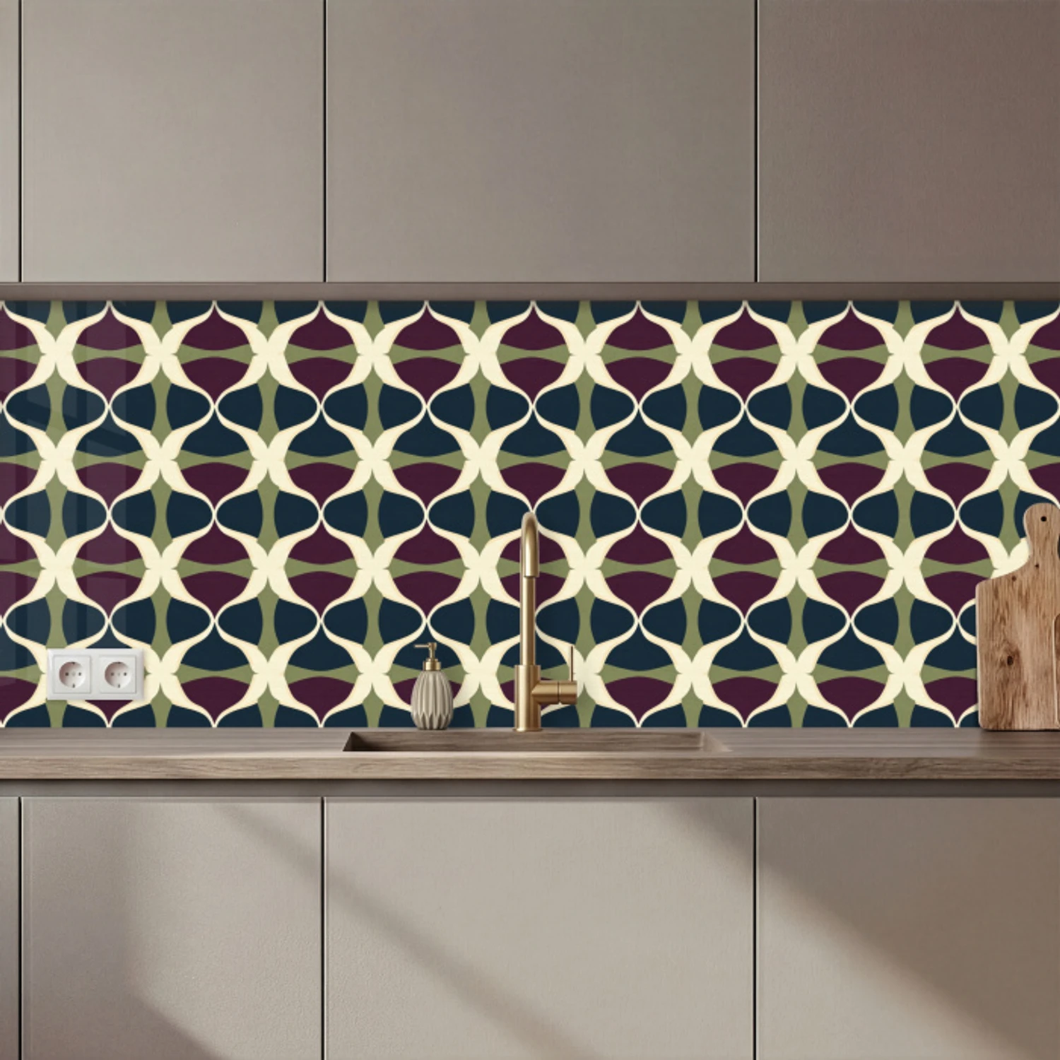 Abstract - Retro - Kleurrijk keuken achterwand 2 middel 871 zz_3dshopping