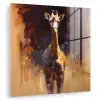 Giraf - Bruin - Abstract - Geschilderd plexiglas 5mm klein -zzzproduct_nieuw