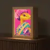 Hagedis - Bloemen - Roze - Kimono Light Box met kabel (Tafellamp) klein -z3d_website