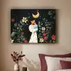 Moeder - Kind - Kleurrijk - Bloemen Textielframe zwart klein -sfeer1