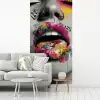 Lippen - Graffiti - Expressief fotobehang vinyl groot -woonkamer