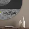Maan - Geel - Roze - Zwart Akoestische PET Vilt - Rond klein -sfeer5_closeup