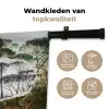 Italiaans landschap parasoldennen - Kunst - Hendrik Voogd - Schilderij - Zwart wit - Oude meesters Wandkleed katoen klein -sfeer2