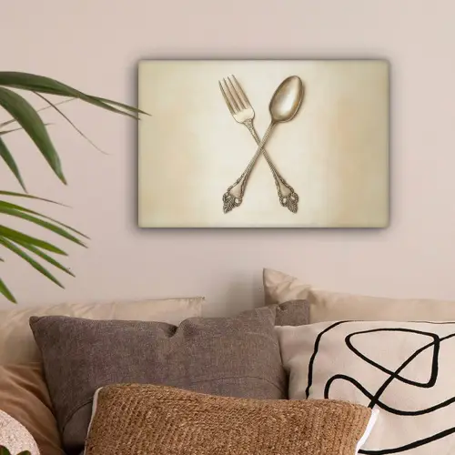 Beige - Vintage - Bestek canvas 2cm klein -sfeer1