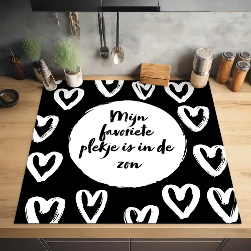 Tekst - Mijn favoriete plekje is in de zon - Quotes - Zomer - Zon Inductie beschermer vinyl 3mm middel -sfeer5