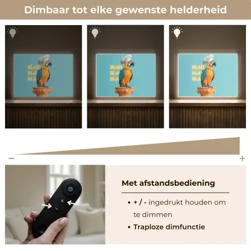 Papegaai - Koksmuts - Quote - Neon Light Box met batterij (Wandlamp) middel -USP_dimbaarNL